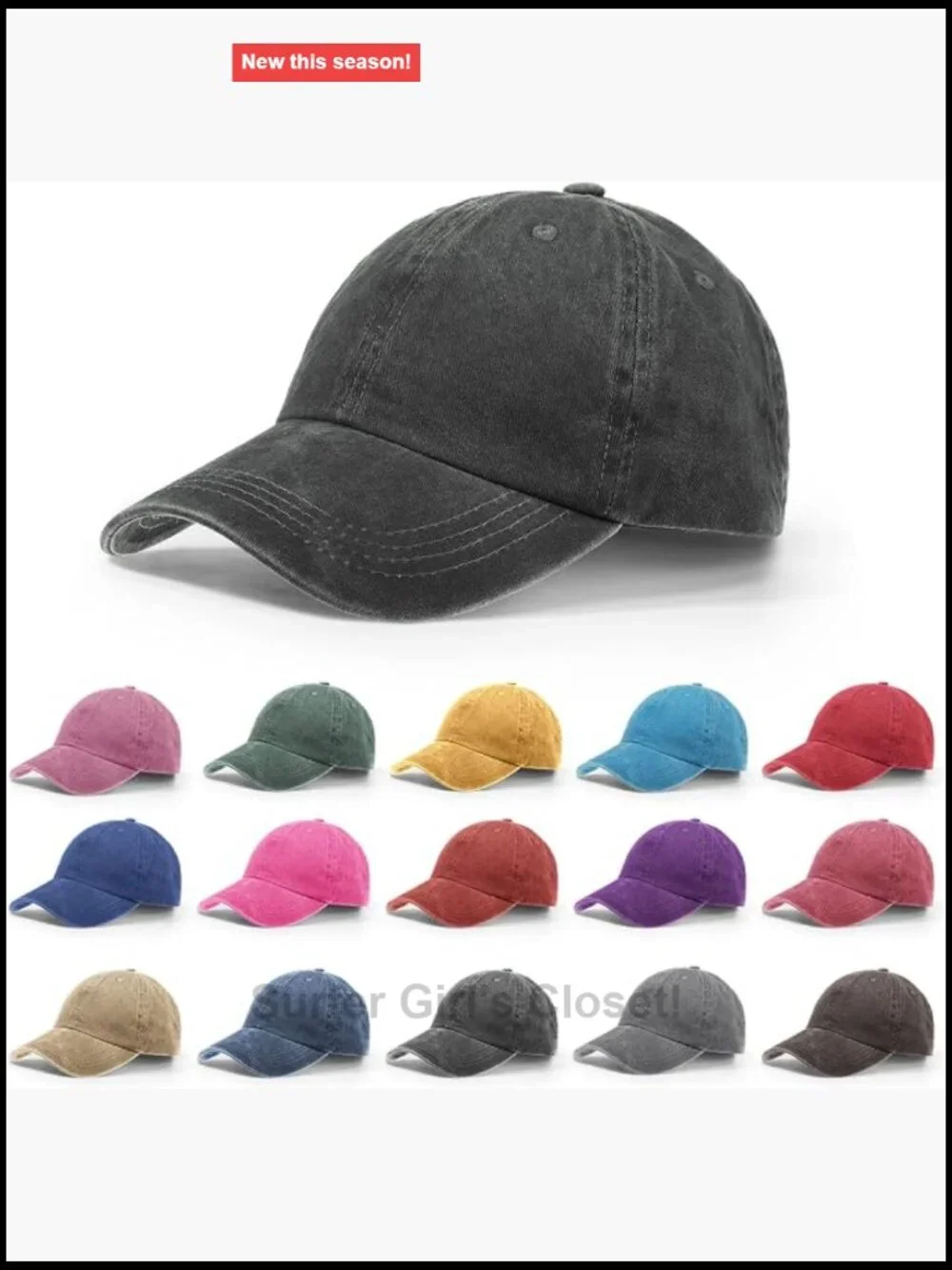 Vintage Distressed Baseball Cap - Adjustable Unisex Hat